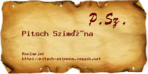 Pitsch Szimóna névjegykártya